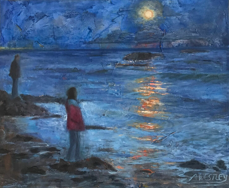 Luna llena sobre el Mediterráneo