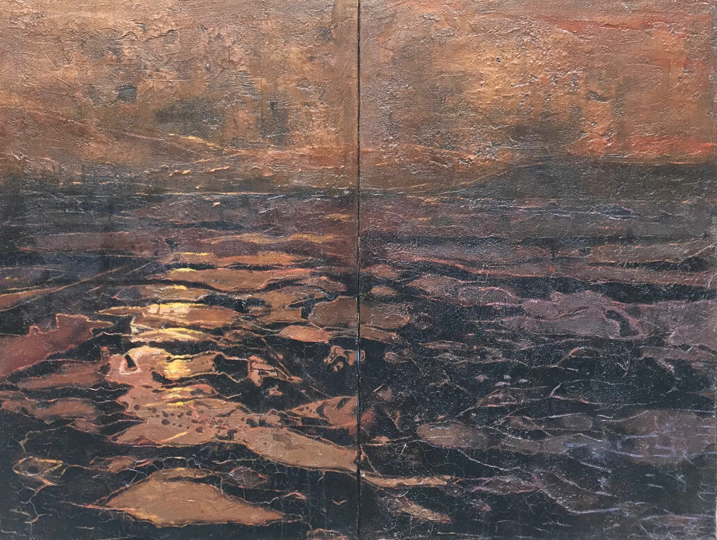 Atardecer cobrizo (díptico)